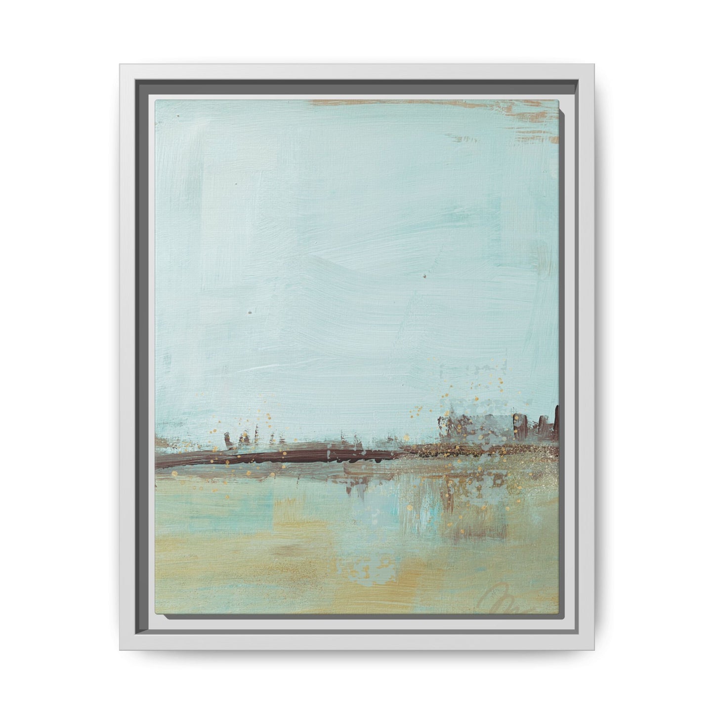 Coastal Serenity Abstract Canvas Print — Framed Matte Wall Art - Fortunate Lemon Shop