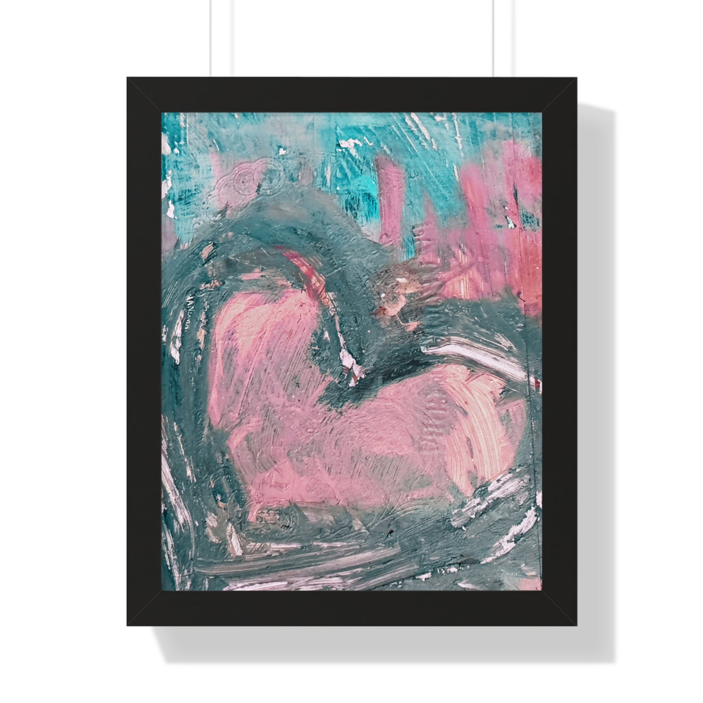 Abstract Heart Framed Vertical Poster — Bold Modern Wall Art