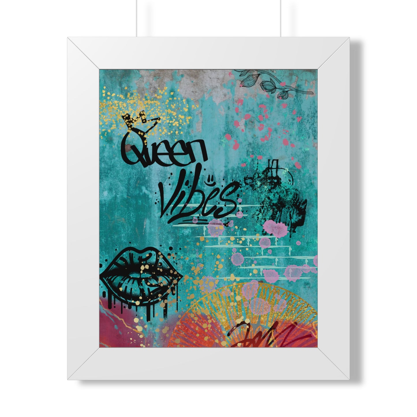 Queen Vibes Framed Poster — Urban Graffiti Wall Art, Feminine Inspirational Print - Fortunate Lemon Shop