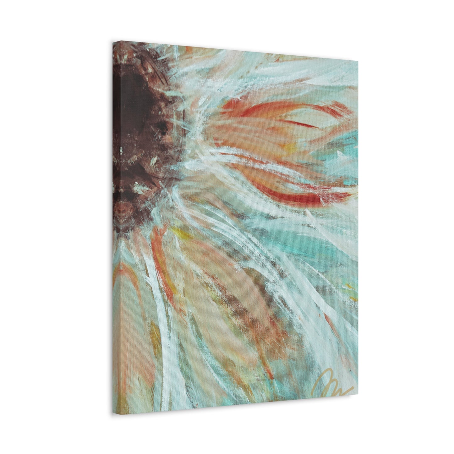 Abstract Sunflower Stretched Canvas Wall Art — Boho Floral Home Decor - Fortunate Lemon Shop