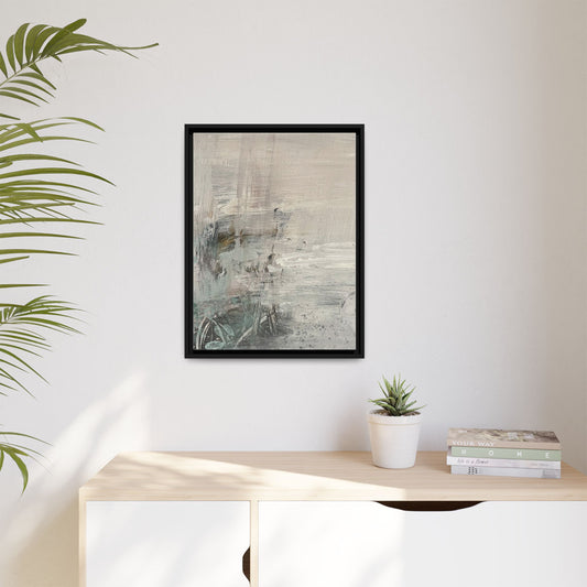 Framed Abstract Canvas Art — Neutral Pastel Modern Wall Decor - Fortunate Lemon Shop