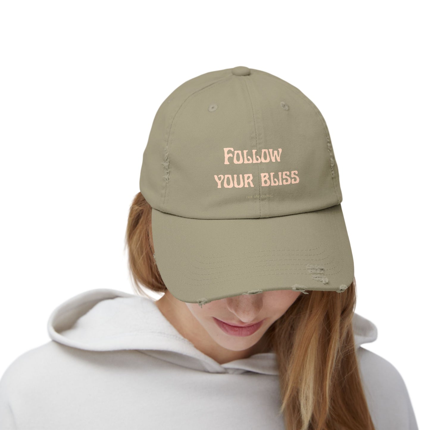 Distressed Dad Hat - "Follow Your Bliss" Embroidered Cap - Fortunate Lemon Shop
