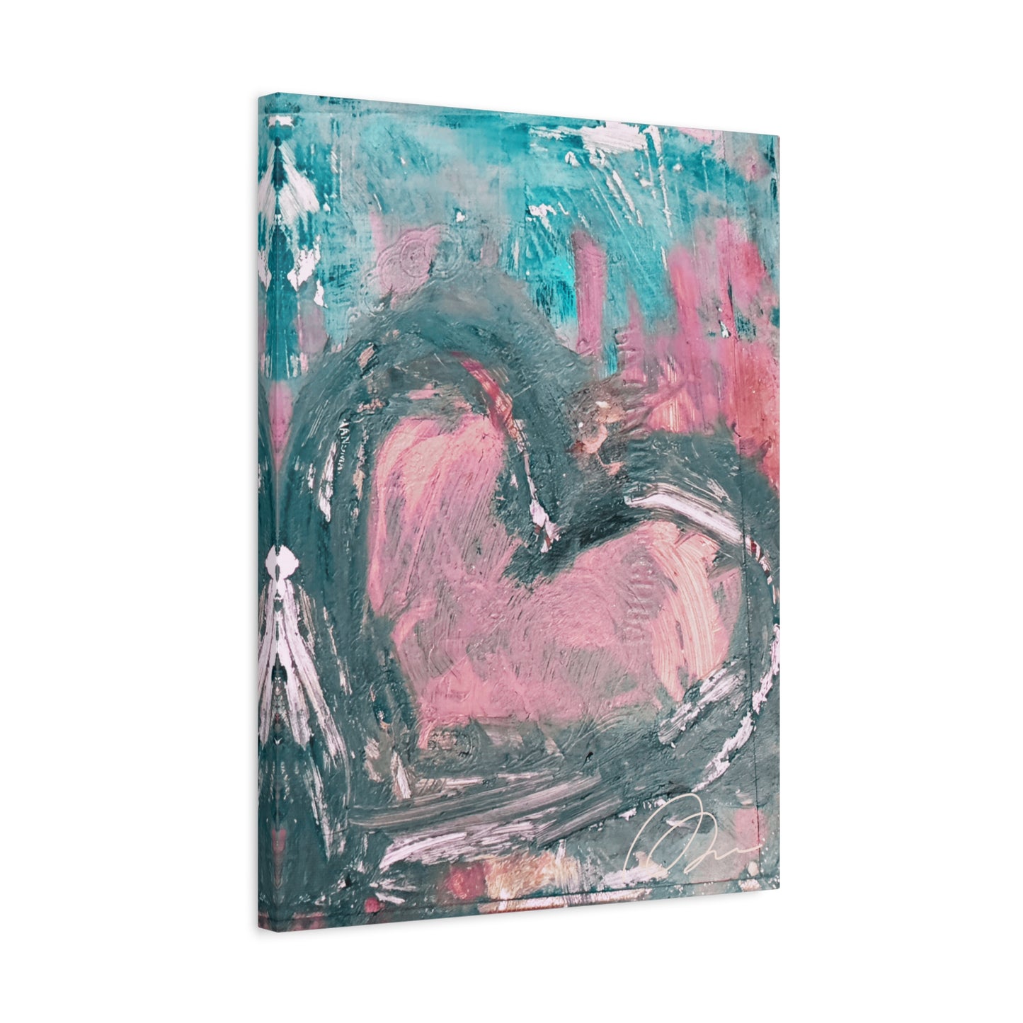 Pink Heart Abstract Matte Canvas Wall Art — Stretched 1.25" - Fortunate Lemon Shop