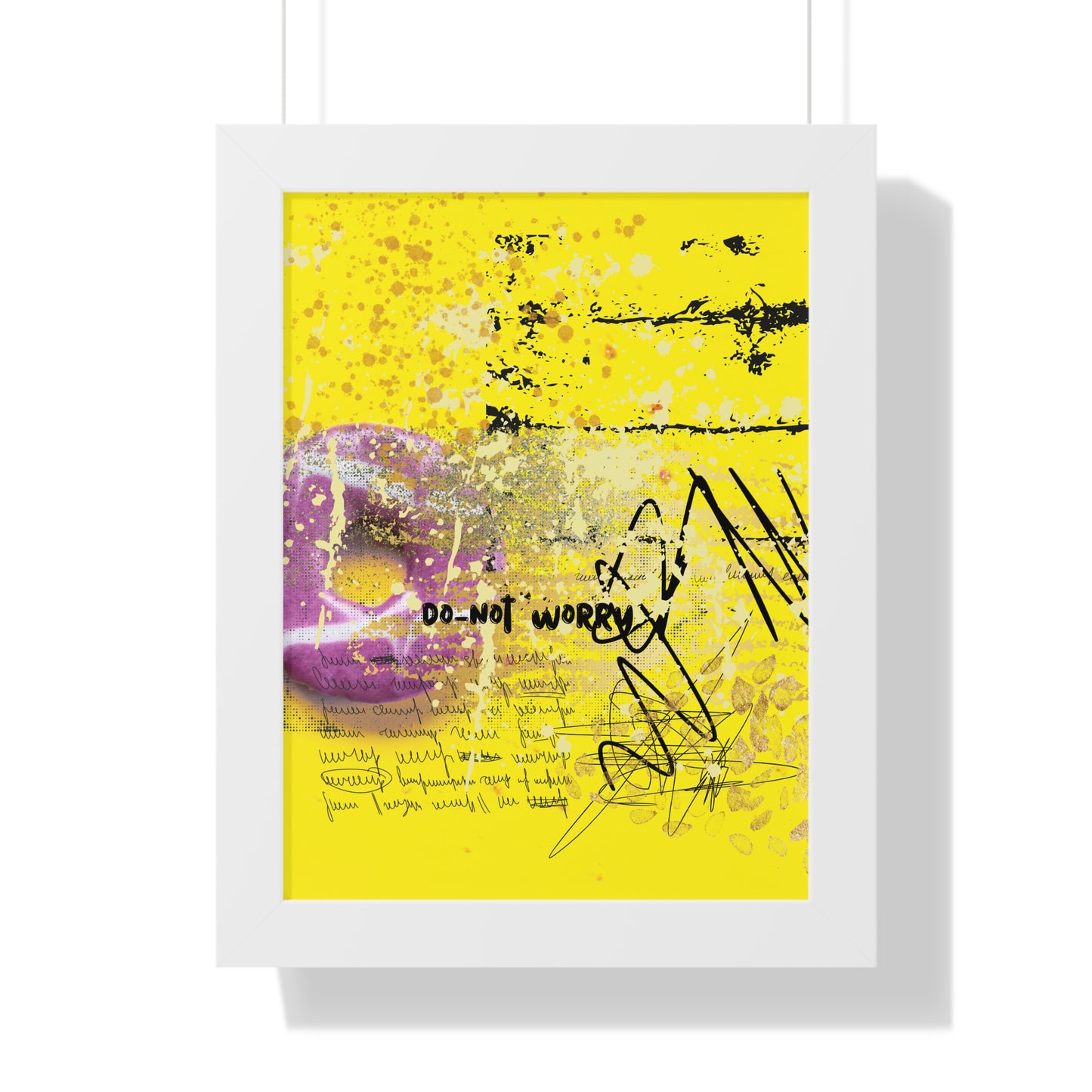 Do Not Worry Abstract Poster — Yellow Modern Wall Art - Fortunate Lemon Shop