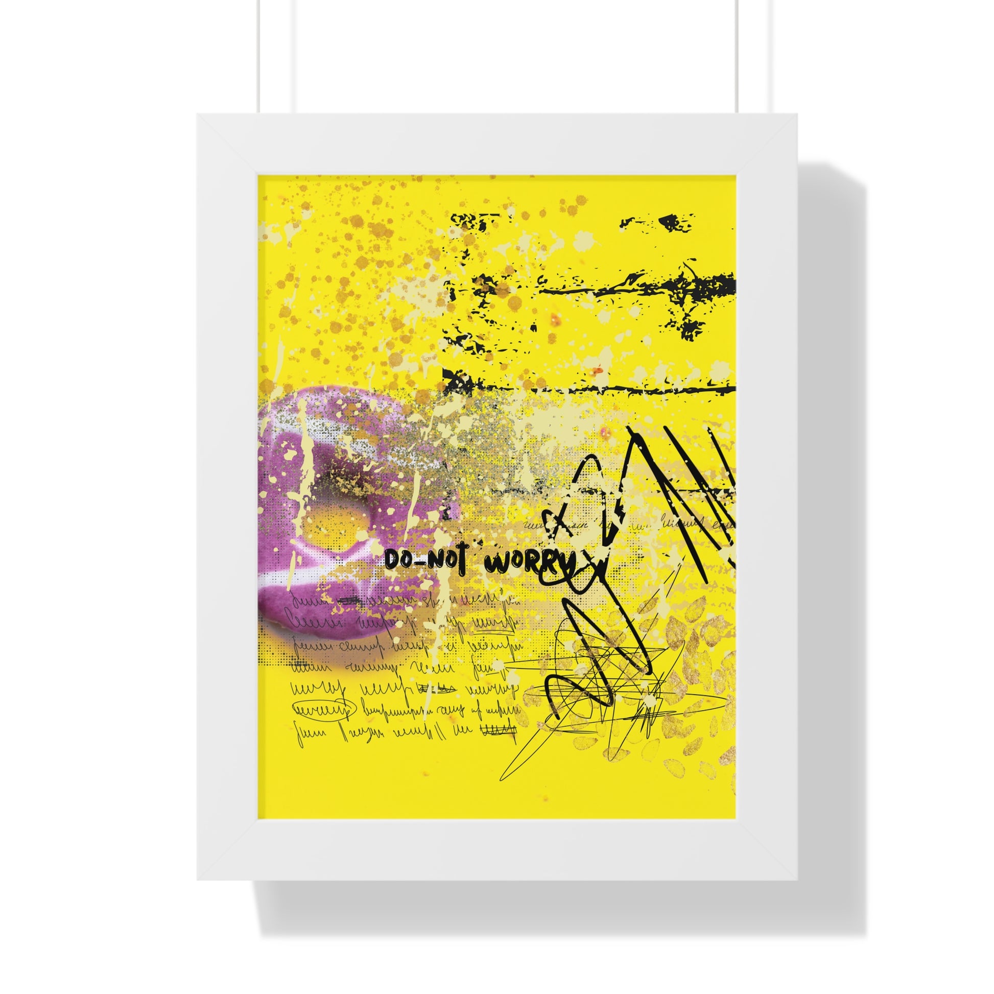 Do Not Worry Abstract Poster — Yellow Modern Wall Art - Fortunate Lemon Shop