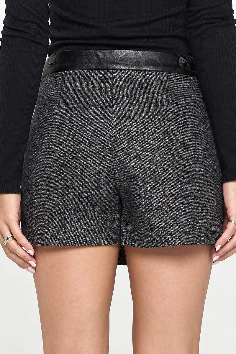 Mini Wrap Leather Shorts - Fortunate Lemon Shop