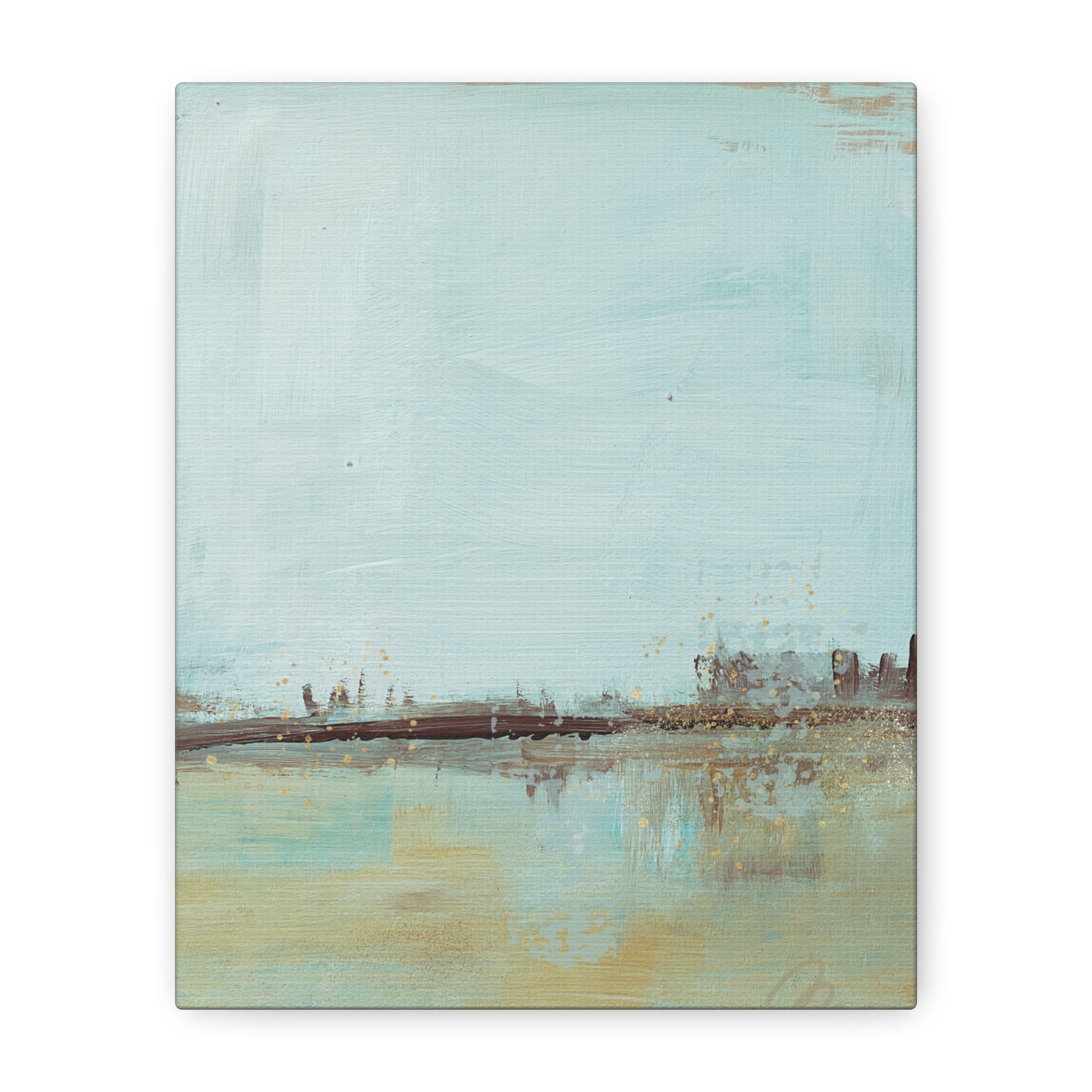 Coastal Serenity Matte Canvas Art - Stretched Abstract Seascape - Fortunate Lemon Shop