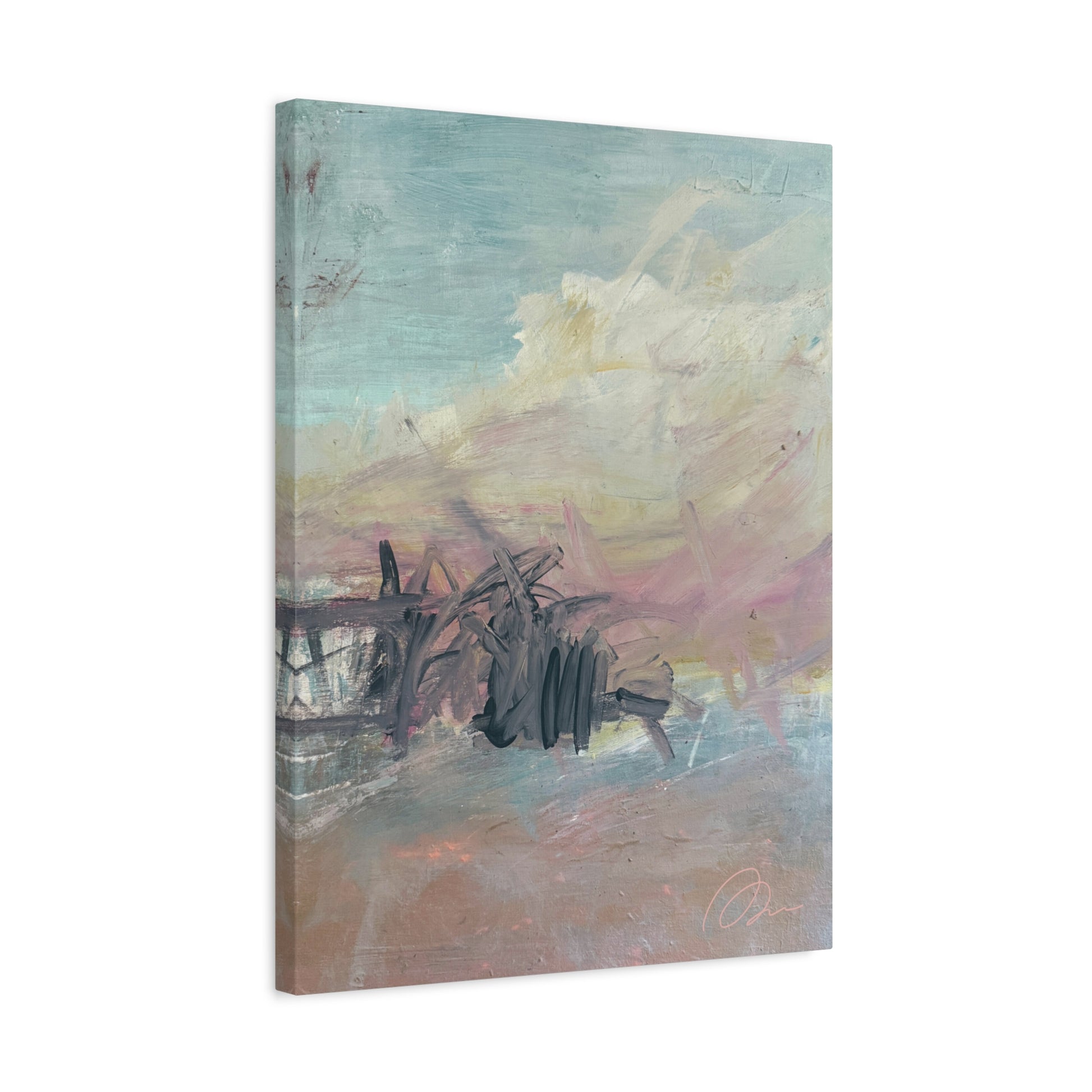 Abstract Coastal Pastel Canvas Print — Matte Stretched Wall Art - Fortunate Lemon Shop