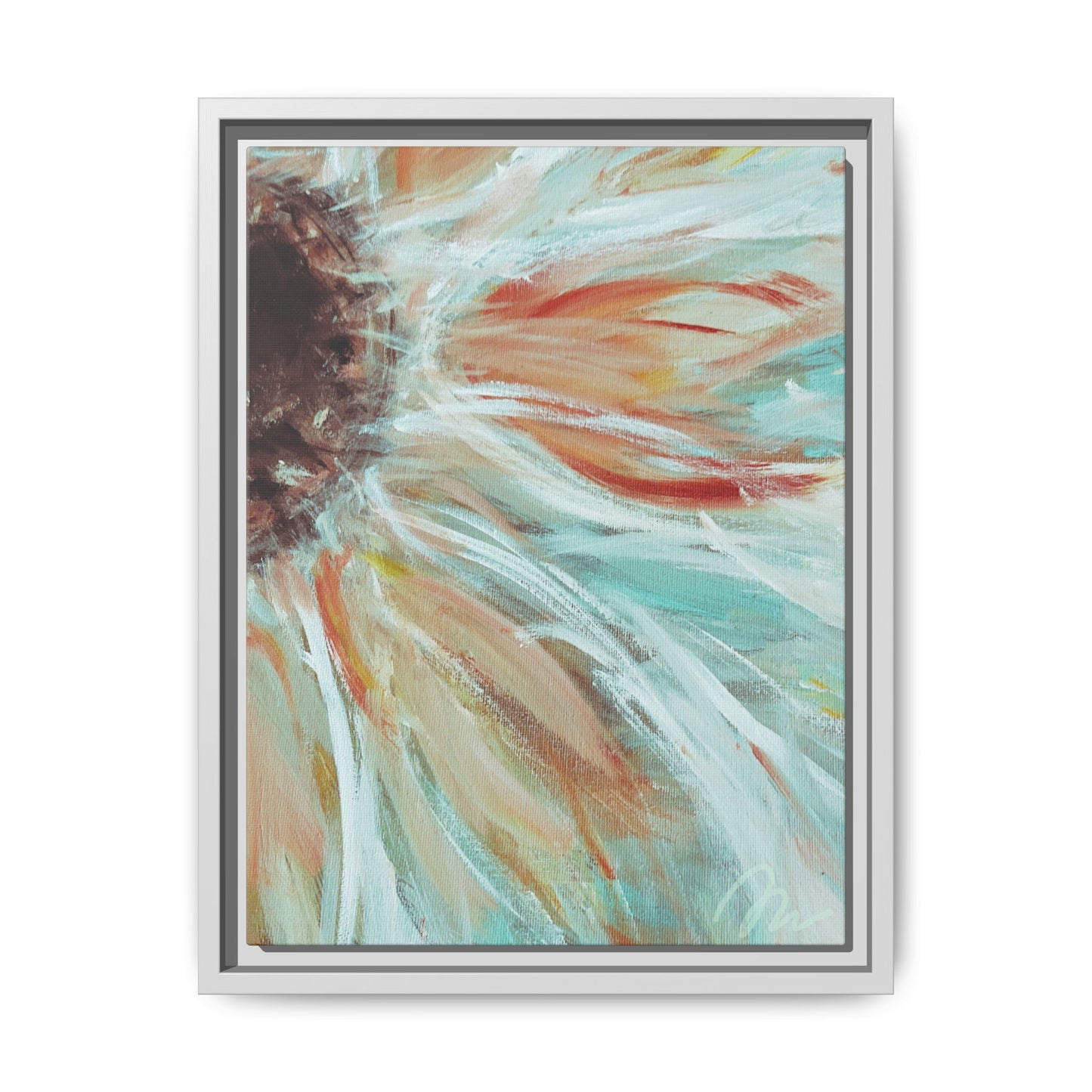 Abstract Floral Burst Framed Canvas - Fortunate Lemon Shop