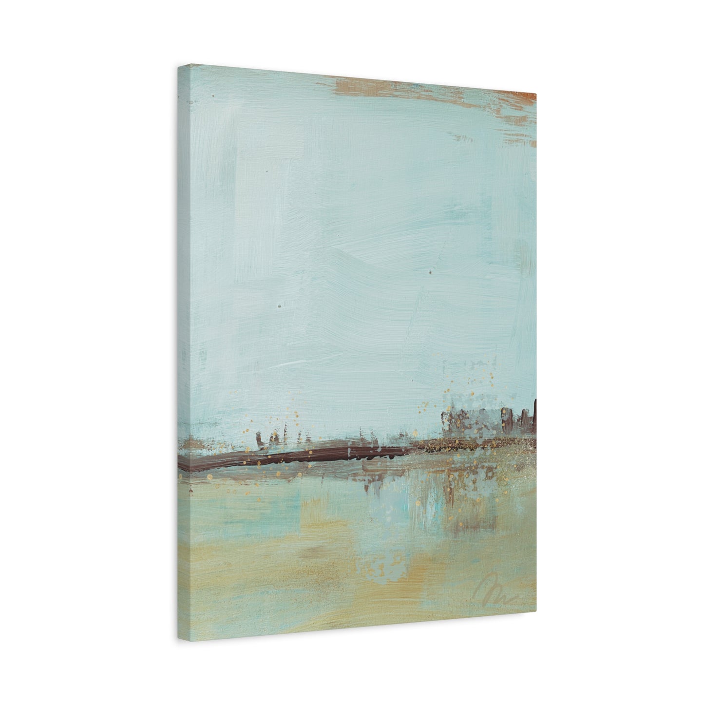 Coastal Serenity Matte Canvas Art - Stretched Abstract Seascape - Fortunate Lemon Shop