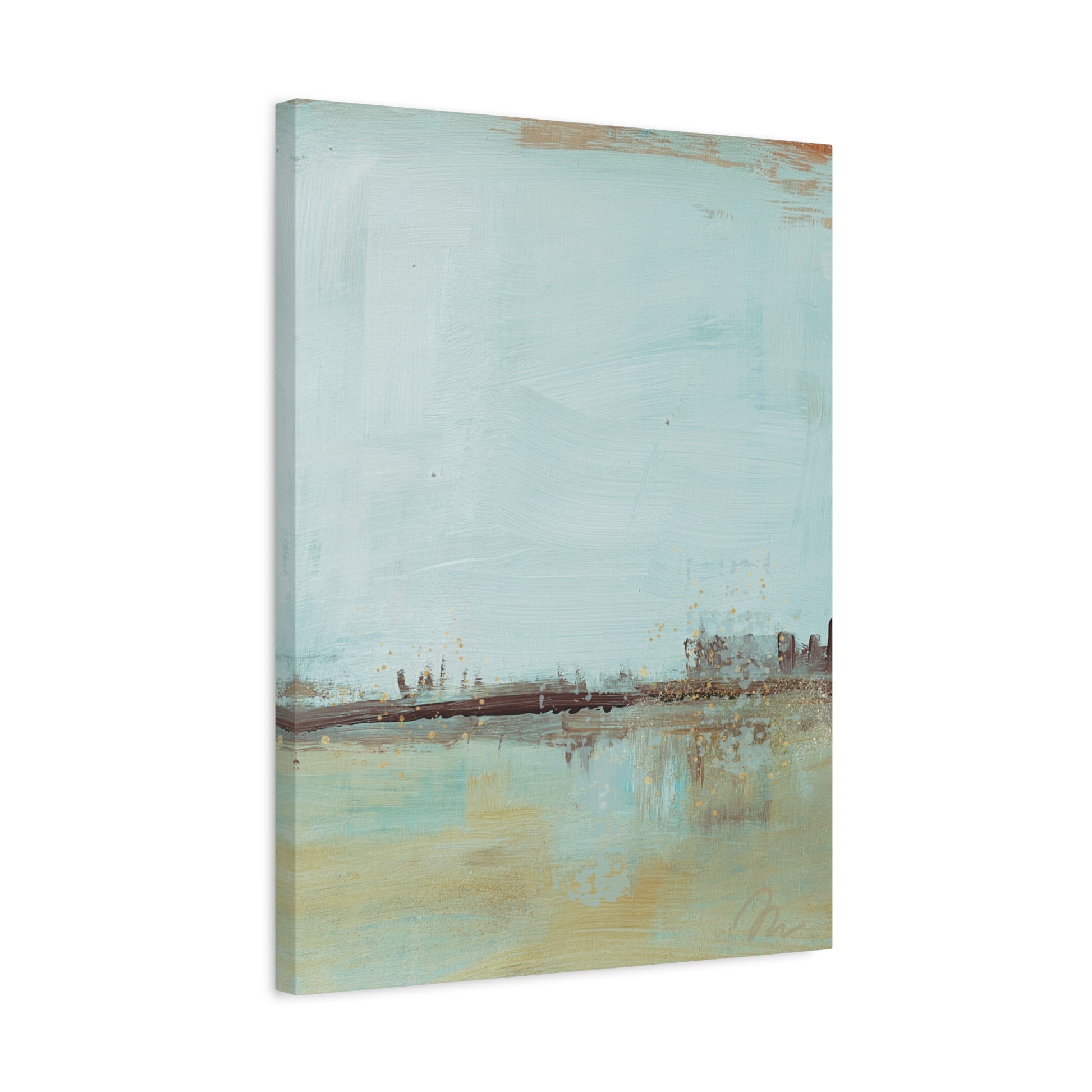 Coastal Serenity Matte Canvas Art - Stretched Abstract Seascape - Fortunate Lemon Shop