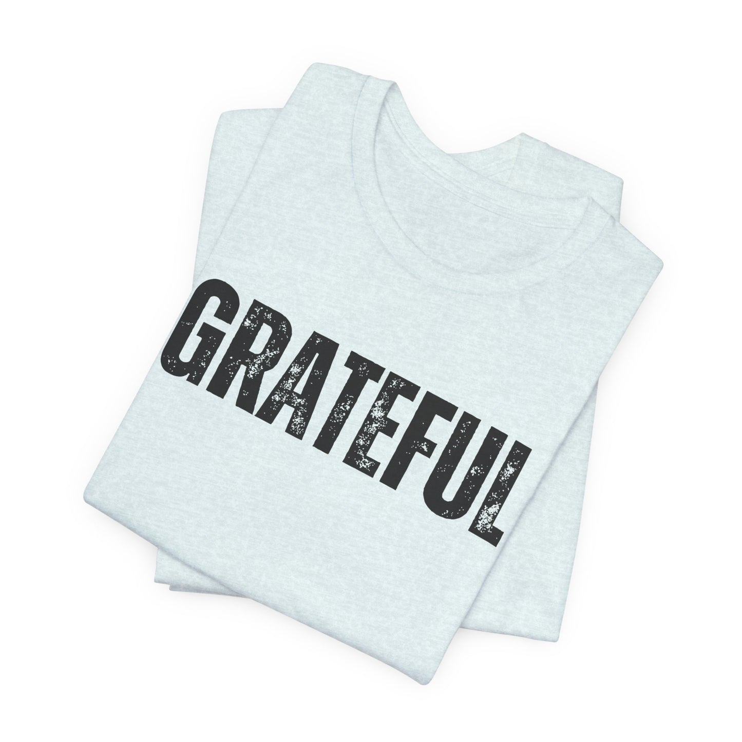 Grateful Graphic Tee – Vintage Distressed 'GRATEFUL' Short Sleeve Shirt - Fortunate Lemon Shop