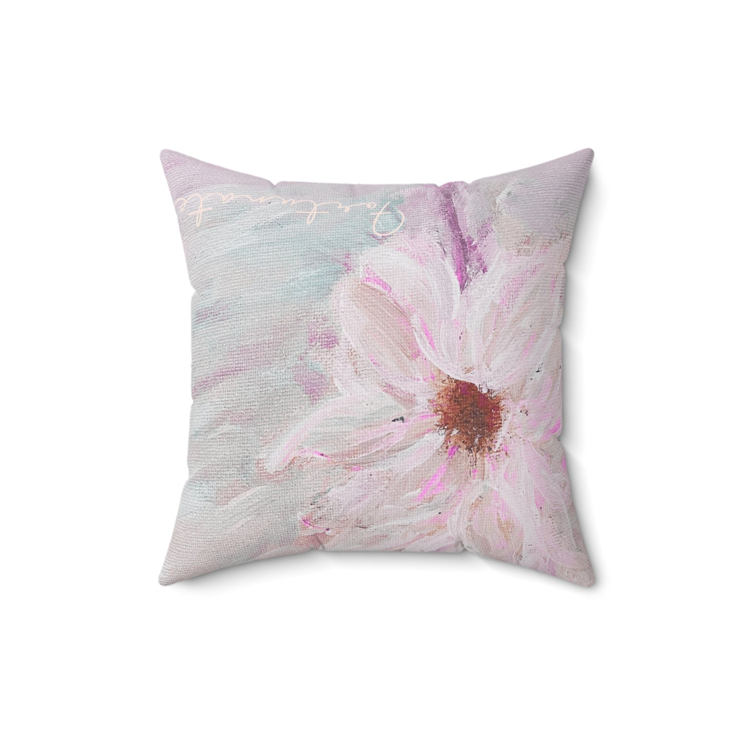 Pink Pastel Daisy Pillow - Floral Decorative Throw Cushion - Fortunate Lemon Shop