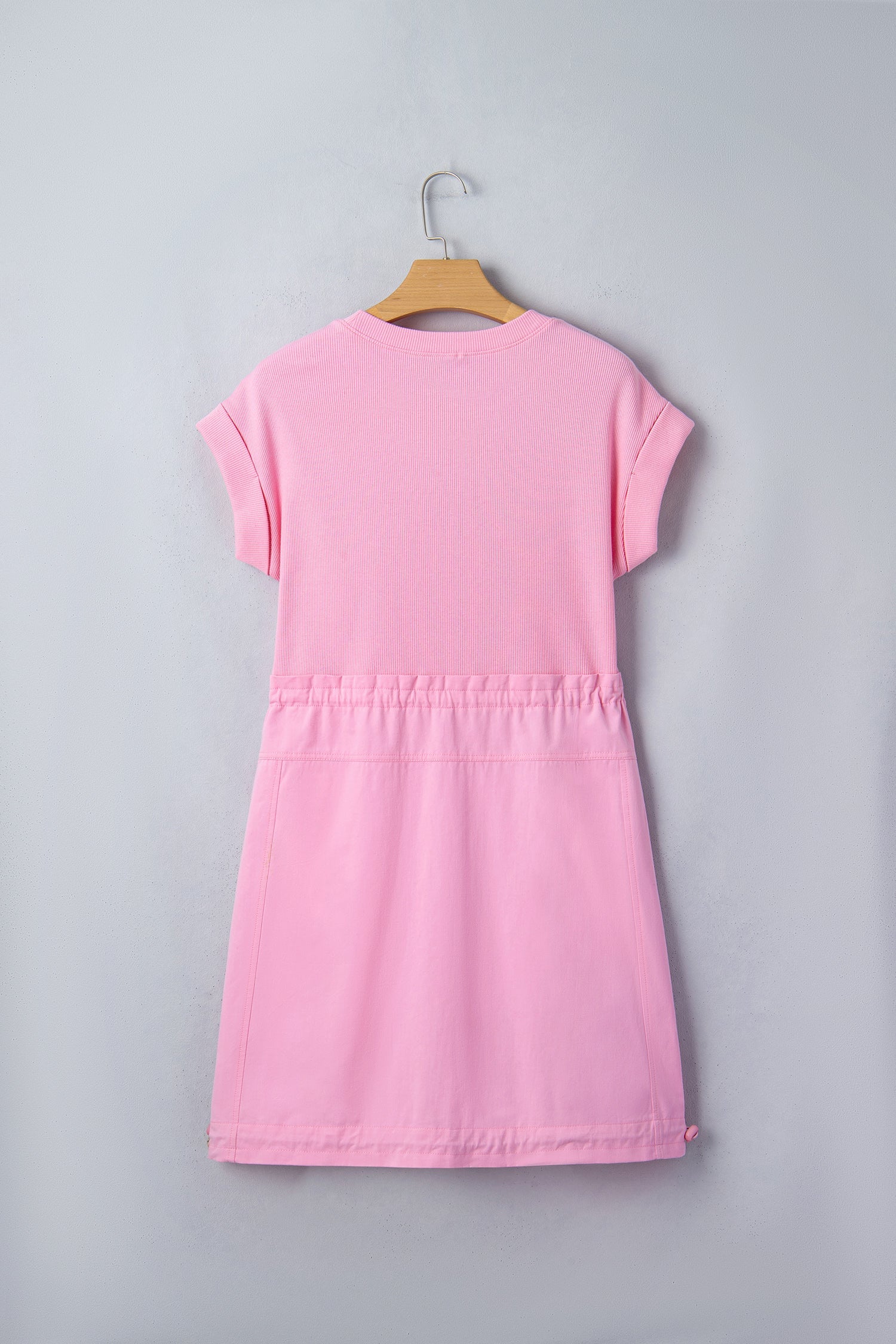 Knit Patchwork Drawstring Mini Dress - Fortunate Lemon Shop