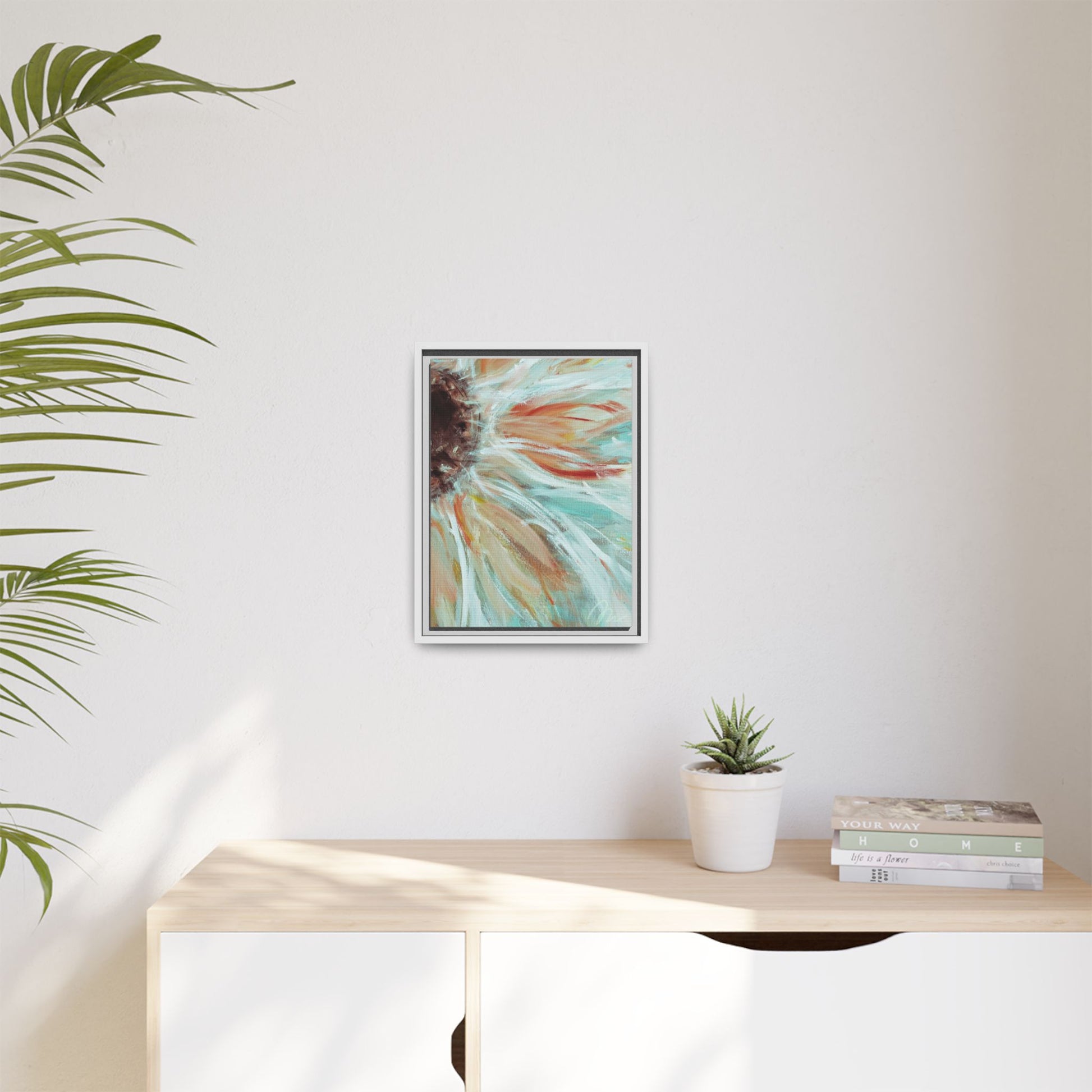 Abstract Floral Burst Framed Canvas - Fortunate Lemon Shop