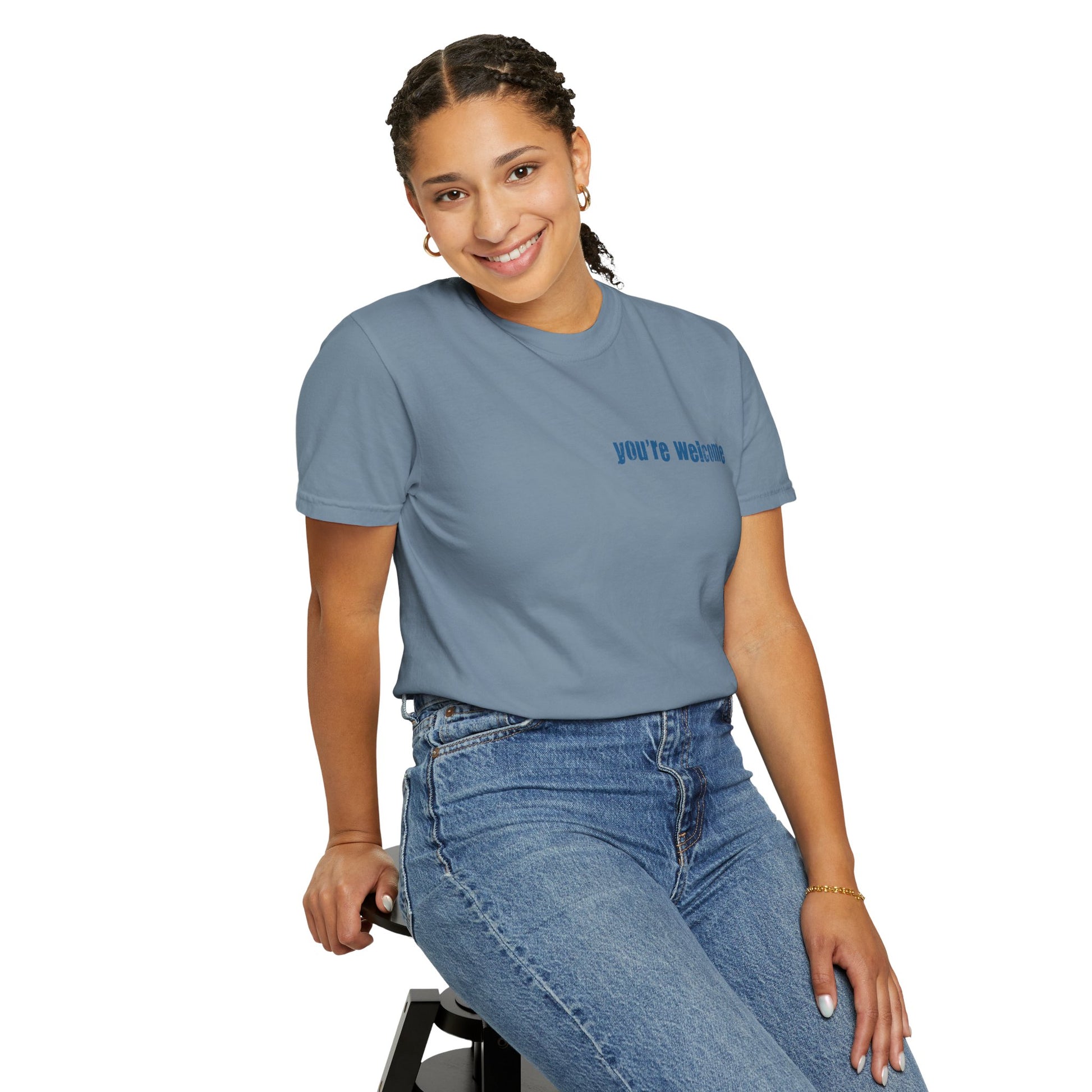 T-Shirt — “You’re Welcome” Motivational Graphic Tee (Back Quote: "I Can’t Make People Like Me…") - Fortunate Lemon Shop