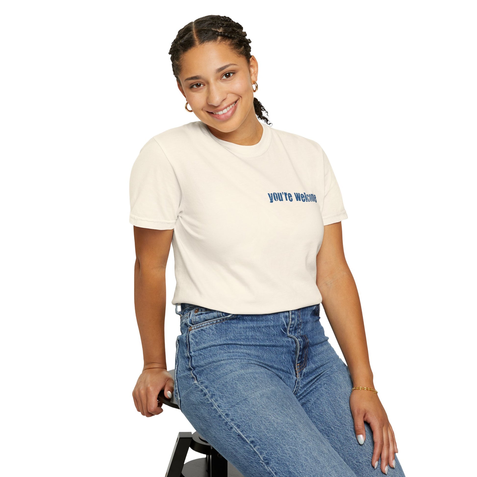 T-Shirt — “You’re Welcome” Motivational Graphic Tee (Back Quote: "I Can’t Make People Like Me…") - Fortunate Lemon Shop
