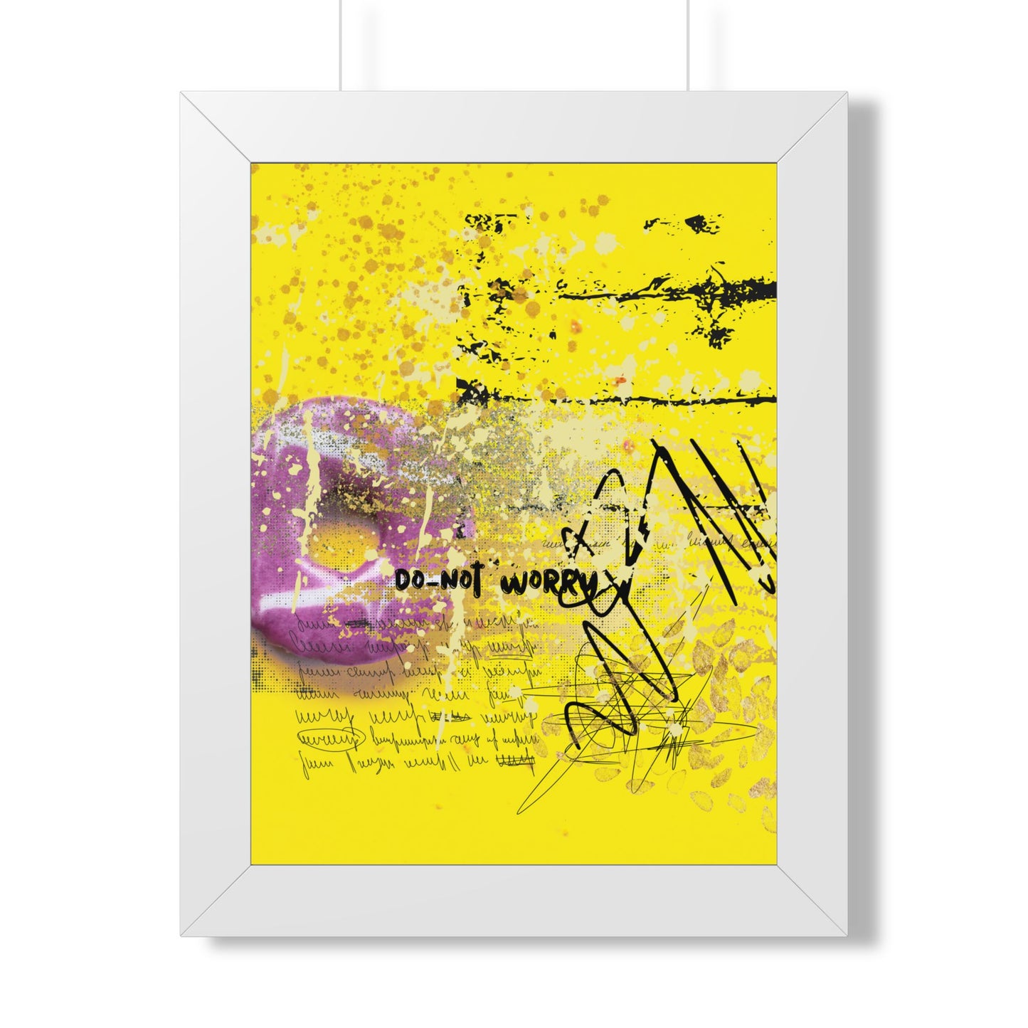 Do-Not Worry Abstract Poster — Yellow Modern Wall Art - Fortunate Lemon Shop