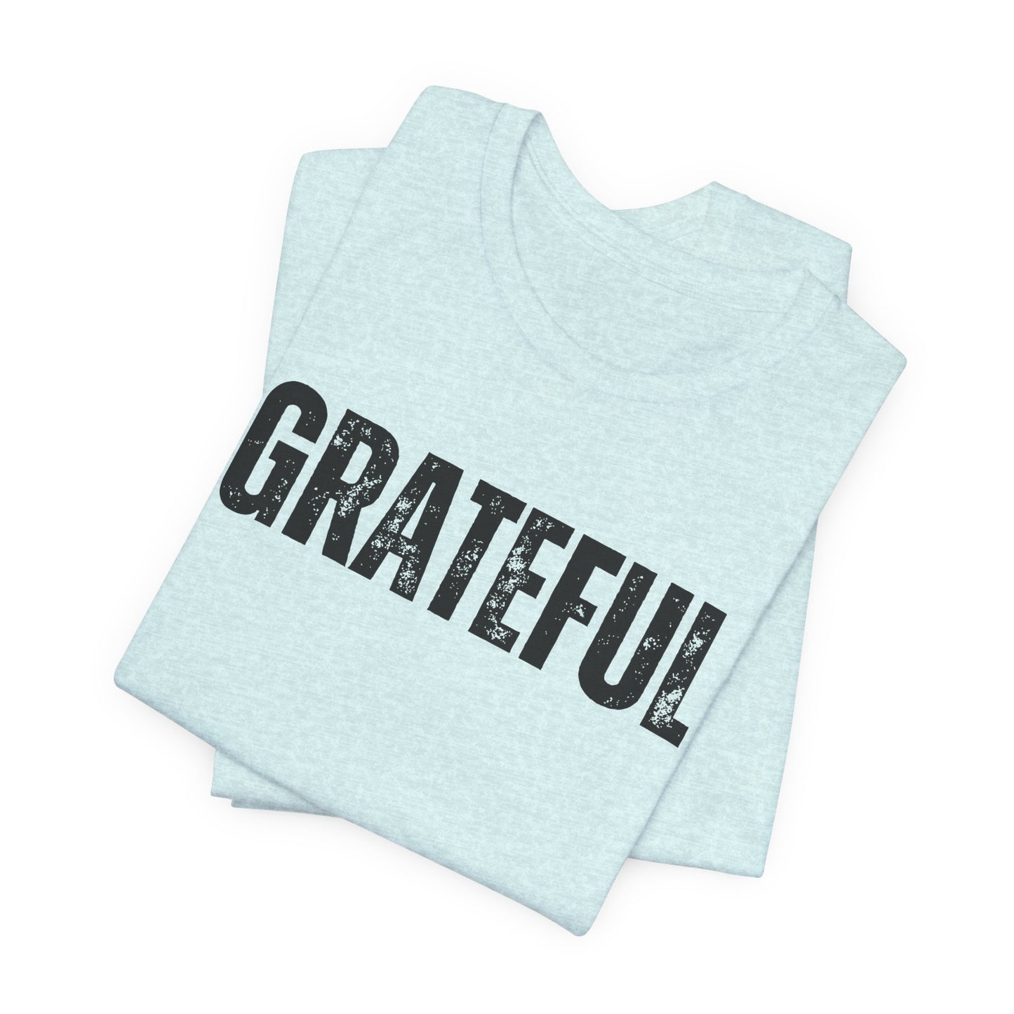 Grateful Graphic Tee – Vintage Distressed 'GRATEFUL' Short Sleeve Shirt - Fortunate Lemon Shop