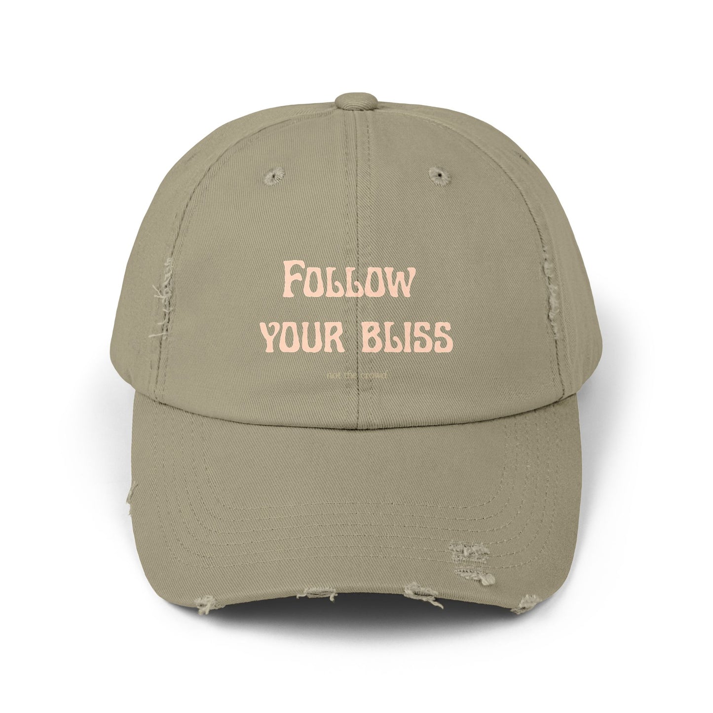 Distressed Dad Hat - "Follow Your Bliss" Embroidered Cap - Fortunate Lemon Shop
