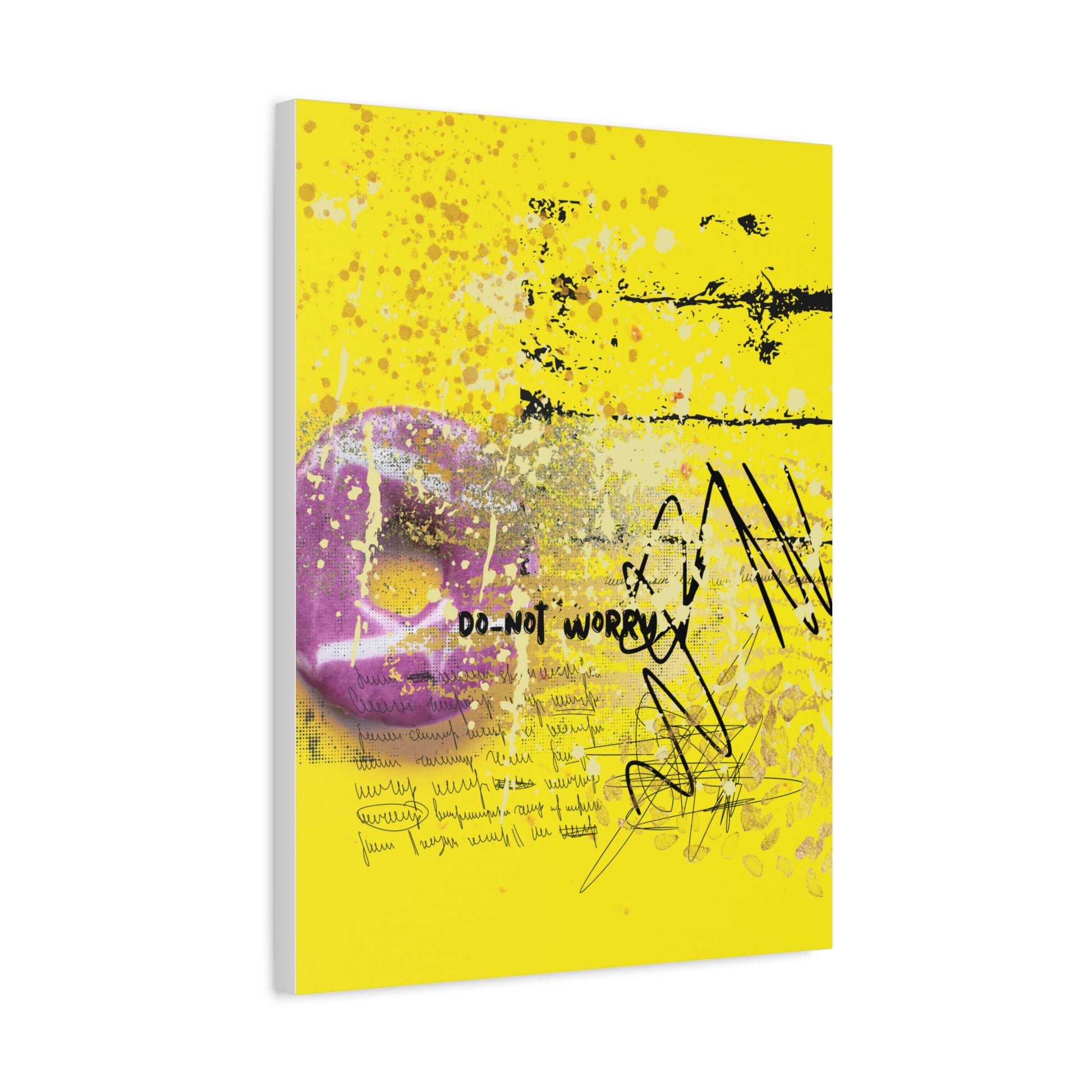Do Not Worry Donut Pop Art Canvas - Fortunate Lemon Shop