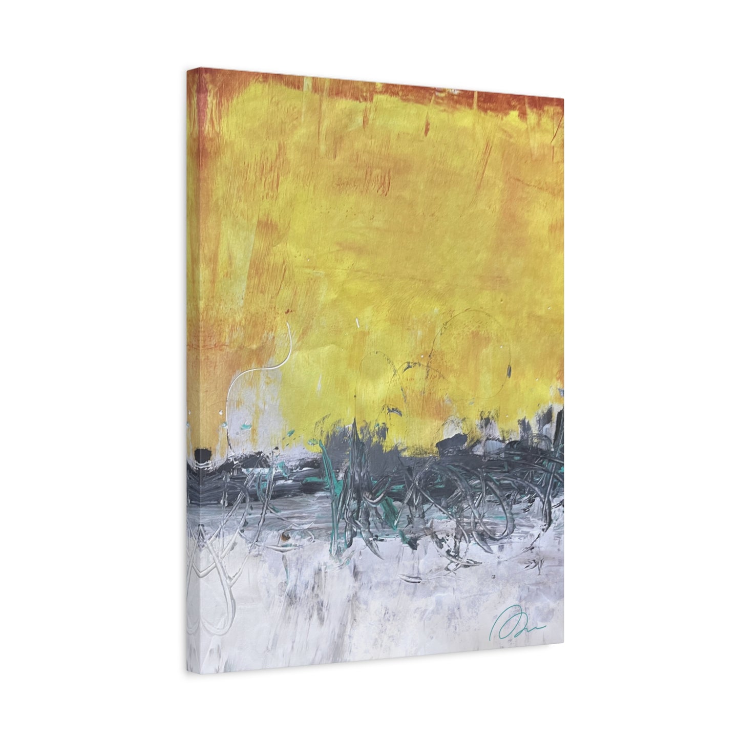 Abstract Yellow Horizon Canvas Print — Modern Stretched Wall Art - Fortunate Lemon Shop