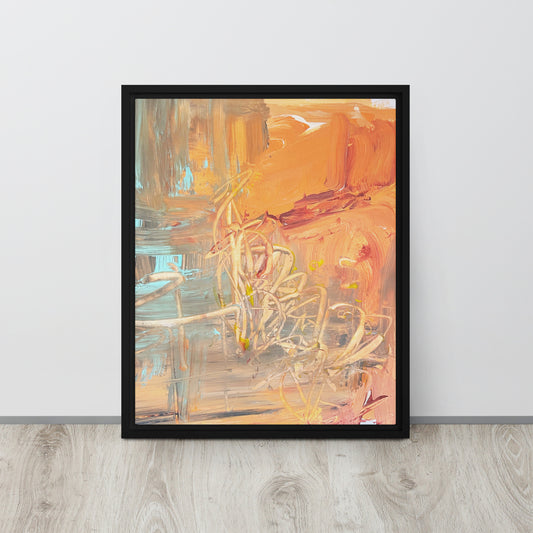 Abstract Orange Framed Canvas - Fortunate Lemon Shop