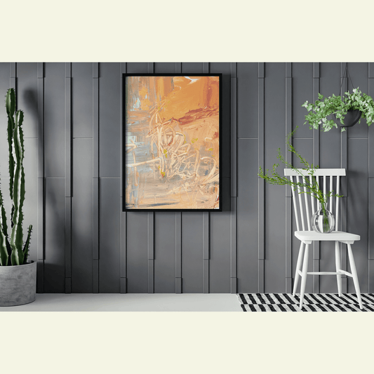 Abstract Orange Framed Canvas - Fortunate Lemon Shop