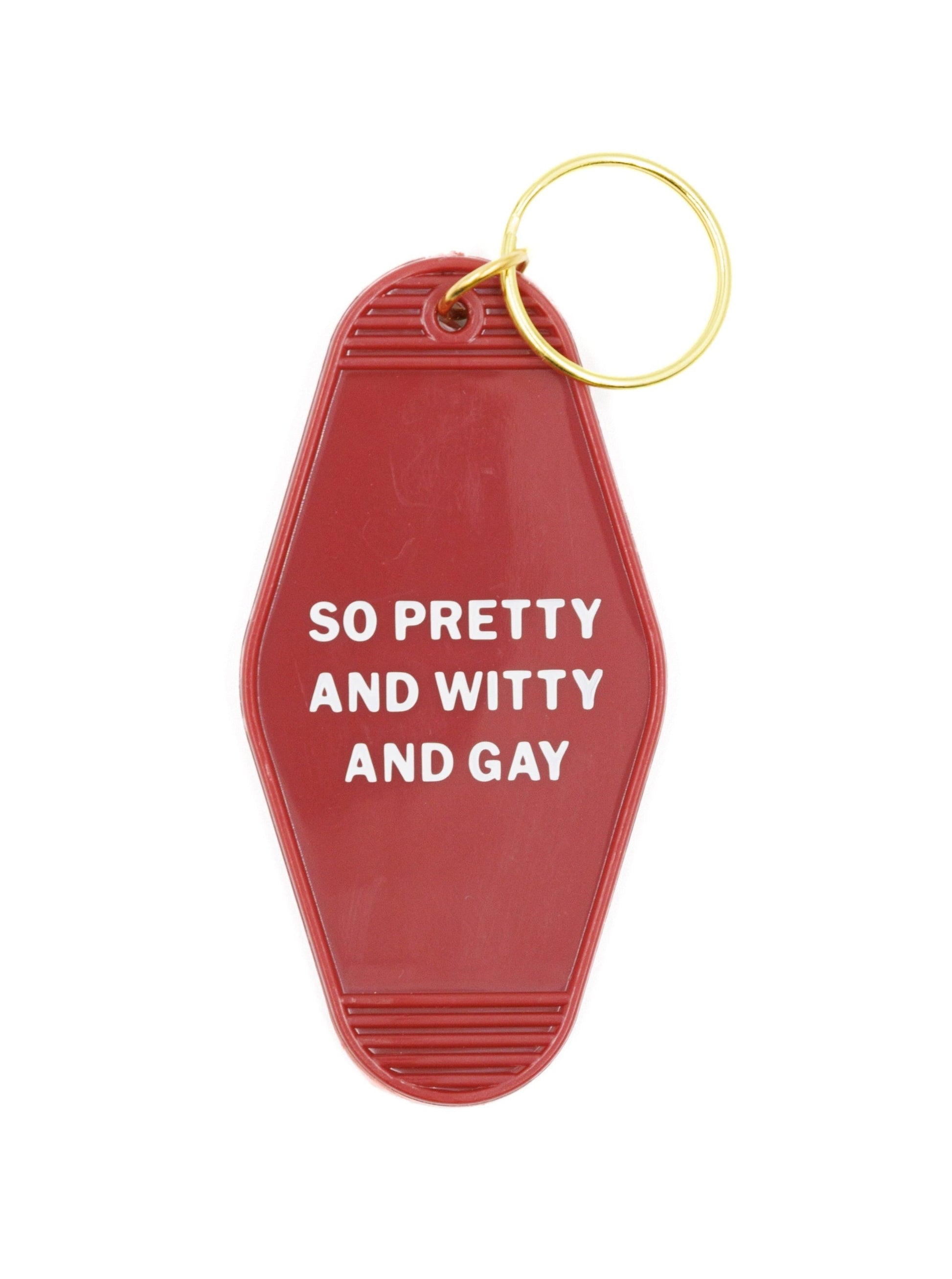 So Pretty and Witty and Gay Motel Style Keychain in Red - Fortunate Lemon Shop