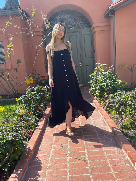 MALIBU MAXI DRESS - BLACK - Fortunate Lemon Shop