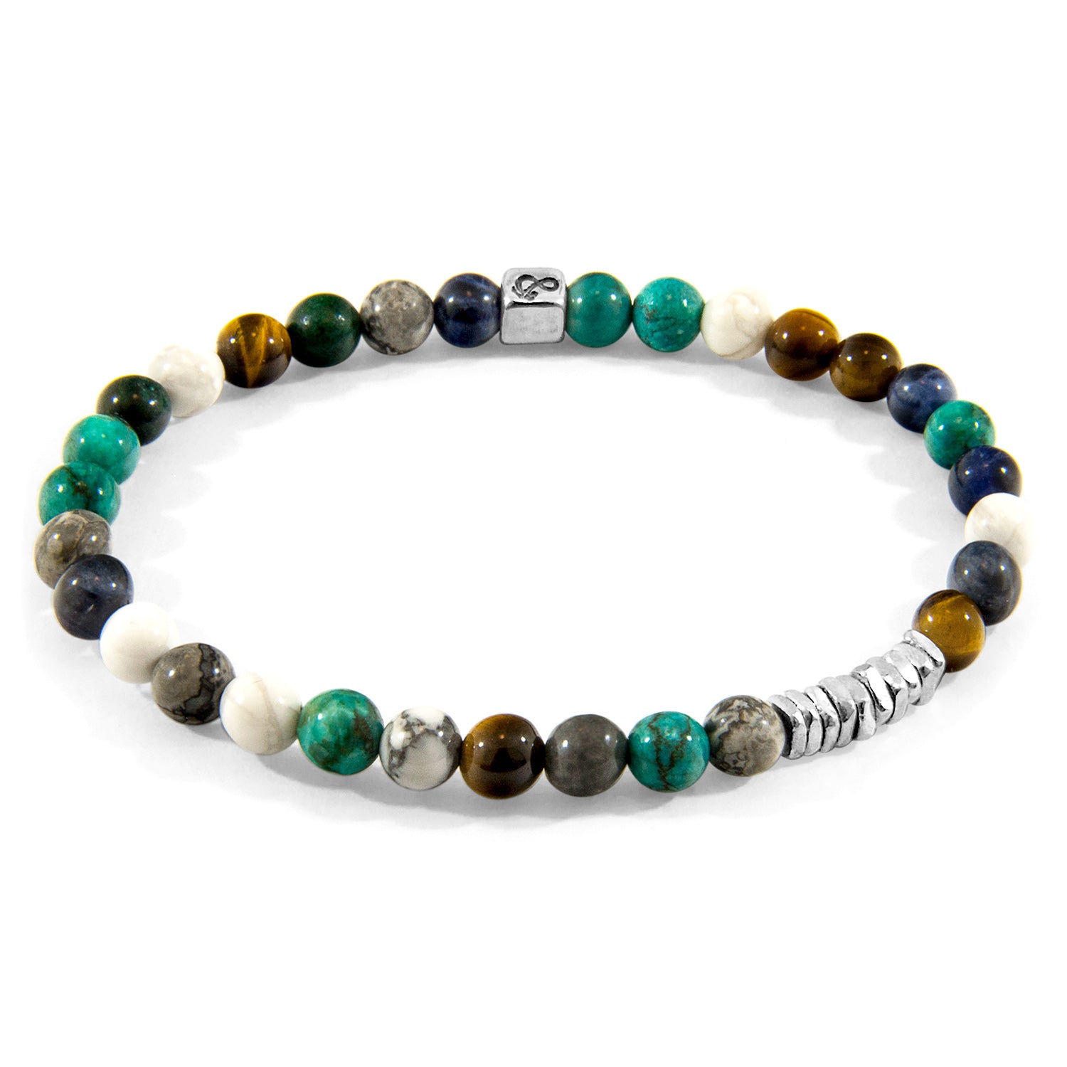 Multicoloured Multi-Gem Atrato Silver and Stone Bracelet - Fortunate Lemon Shop