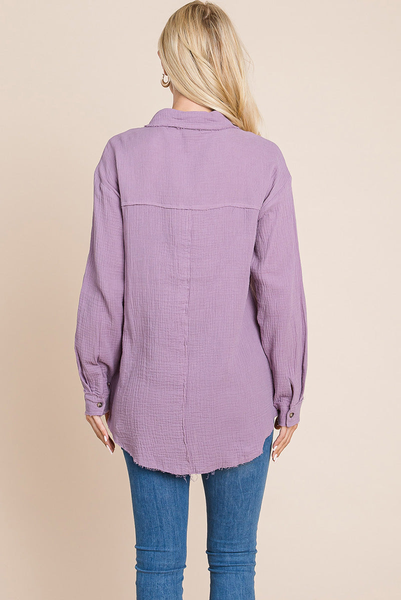 Textured Cotton Gauze Blouse - Fortunate Lemon Shop