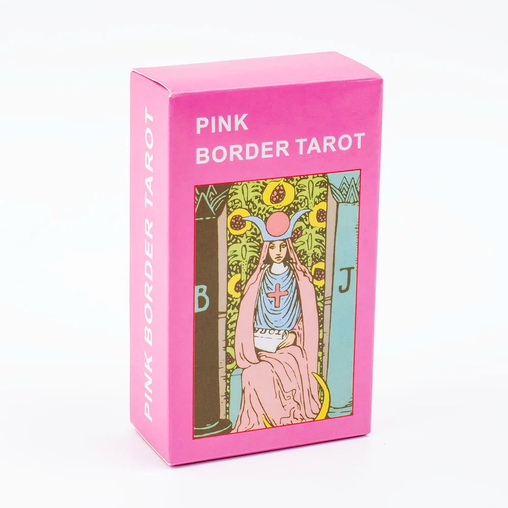 Pink Border Tarot Card Deck with Guidebook 78Pcs English Version