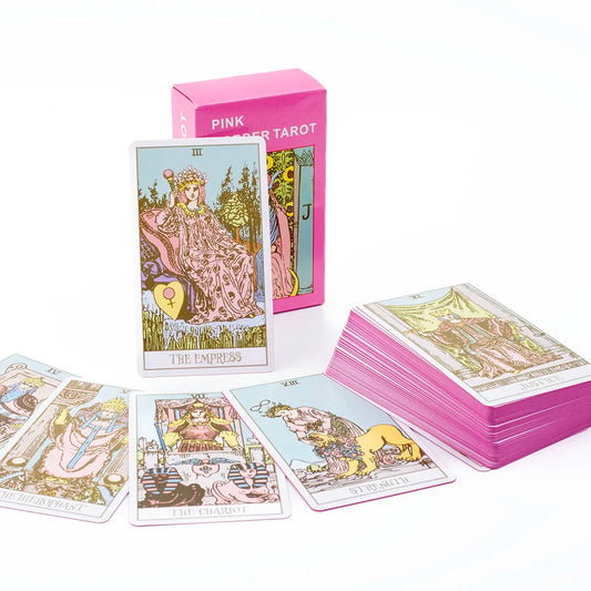 Pink Border Tarot Card Deck with Guidebook 78Pcs English Version