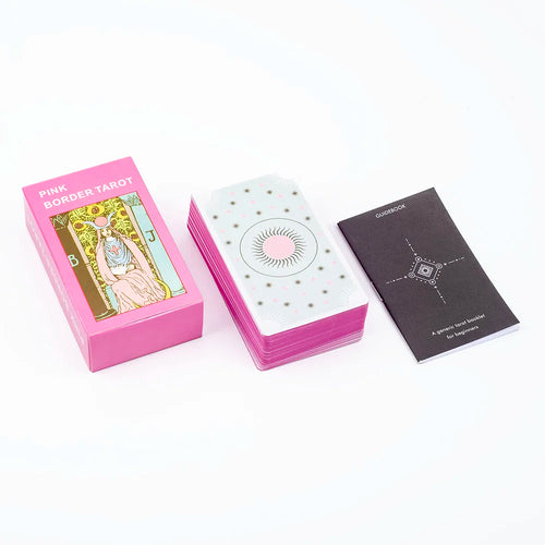 Pink Border Tarot Card Deck with Guidebook 78Pcs English Version TR08R CHINA