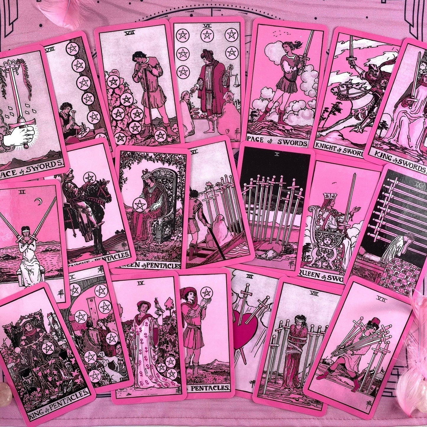 The Rider Waite Pink Vintage Tarot Deck - Fortunate Lemon Shop