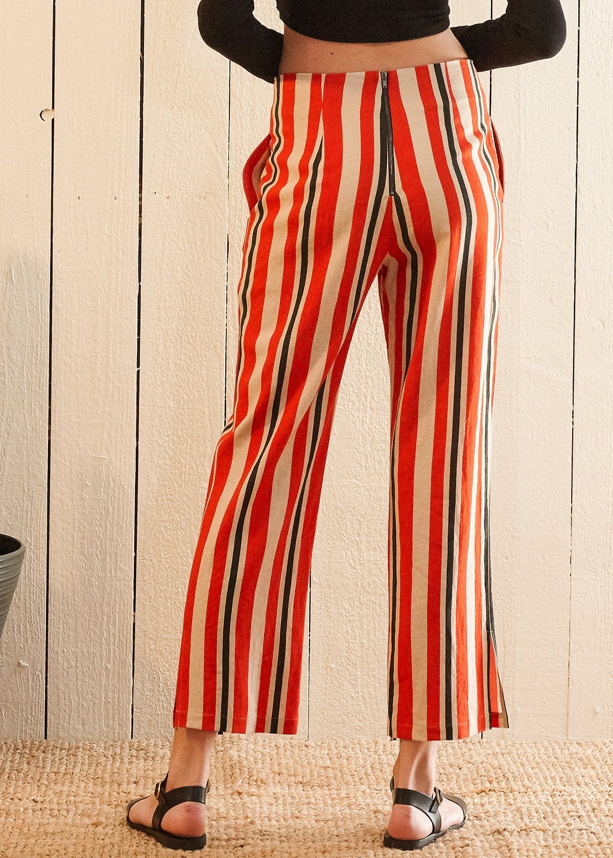 Hi-waisted Cropped Pants in Poppy Multi - Fortunate Lemon Shop