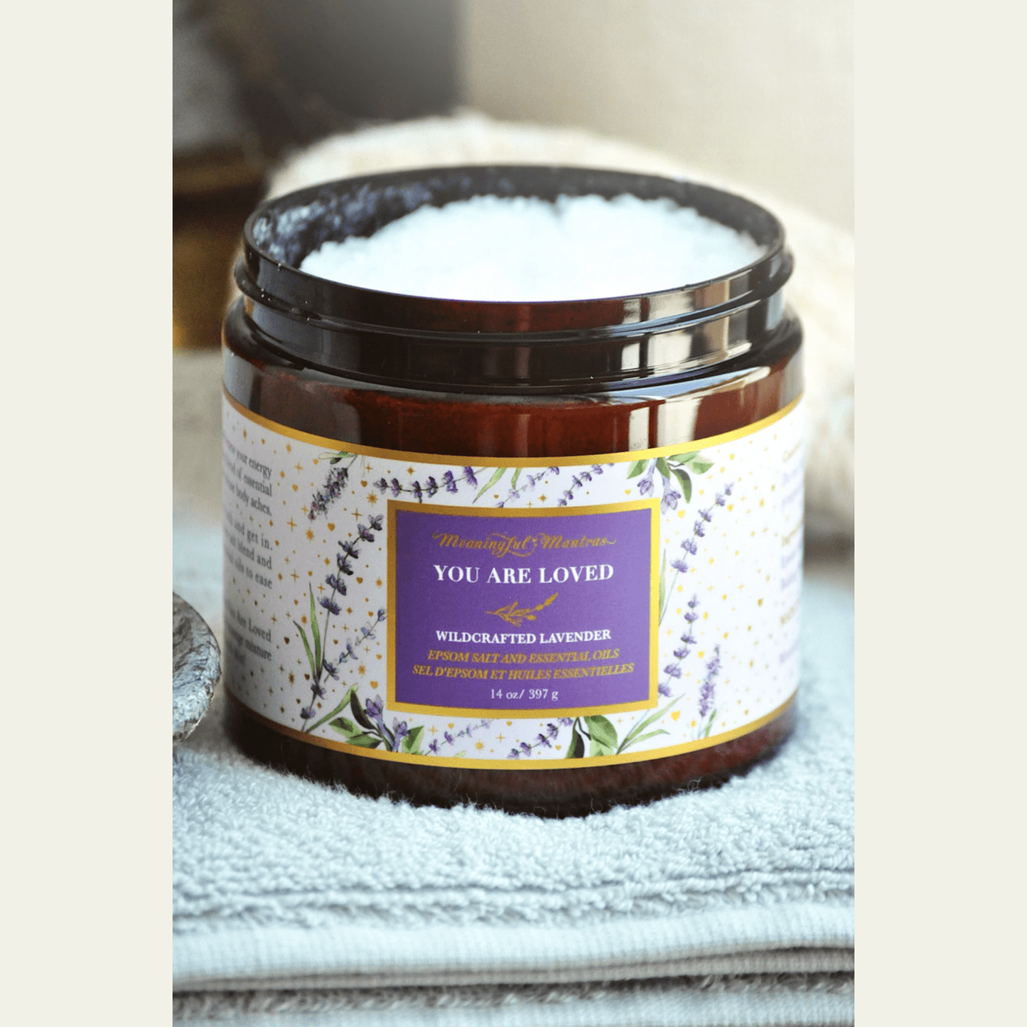 You Are Loved Wildcrafted French Lavender 14oz Epsom Salt - Fortunate Lemon Shop