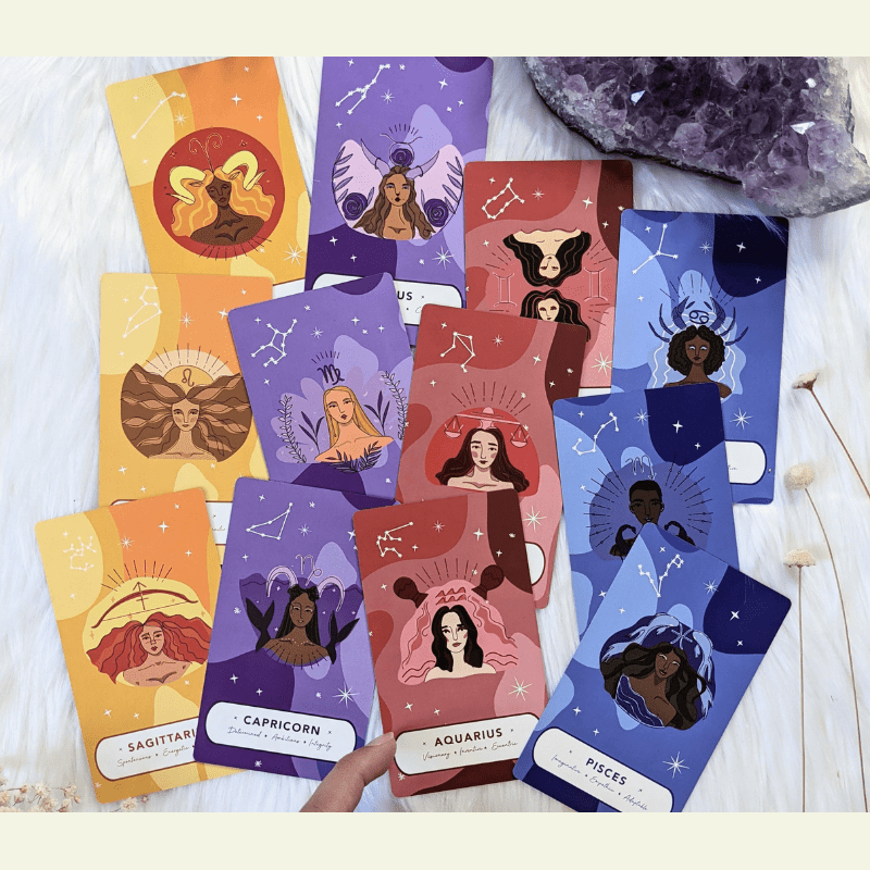 Zodiac Oracle Trading Cards | Goddess Provisions - Fortunate Lemon Shop