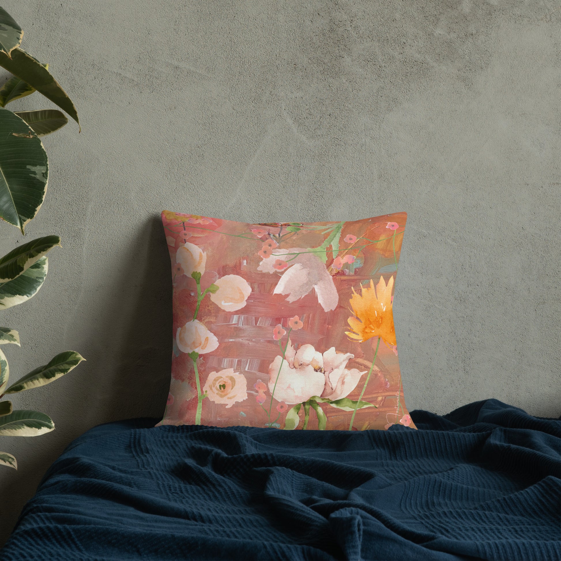 Floral Premium Pillow 18″×18″