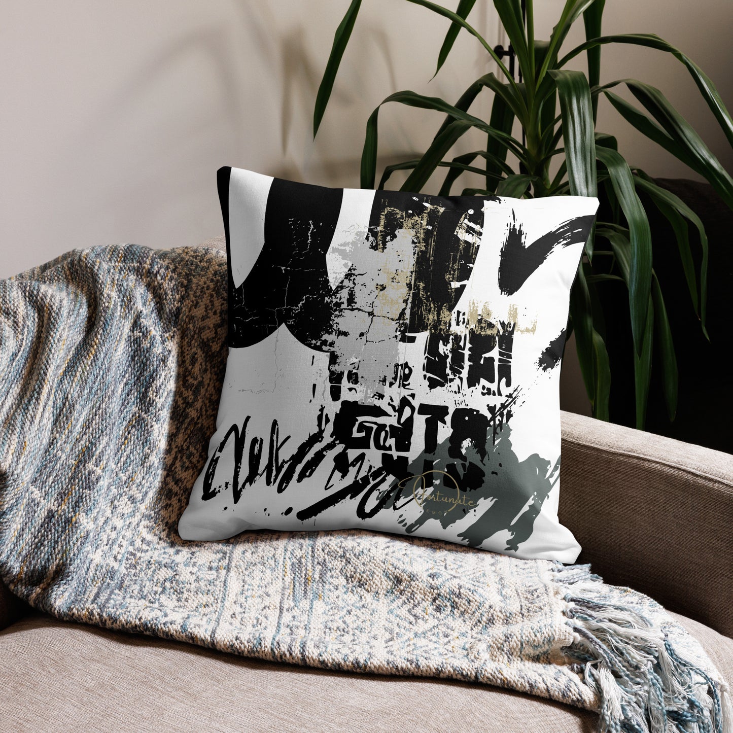 Modern Grunge Premium Pillow 22″×22″