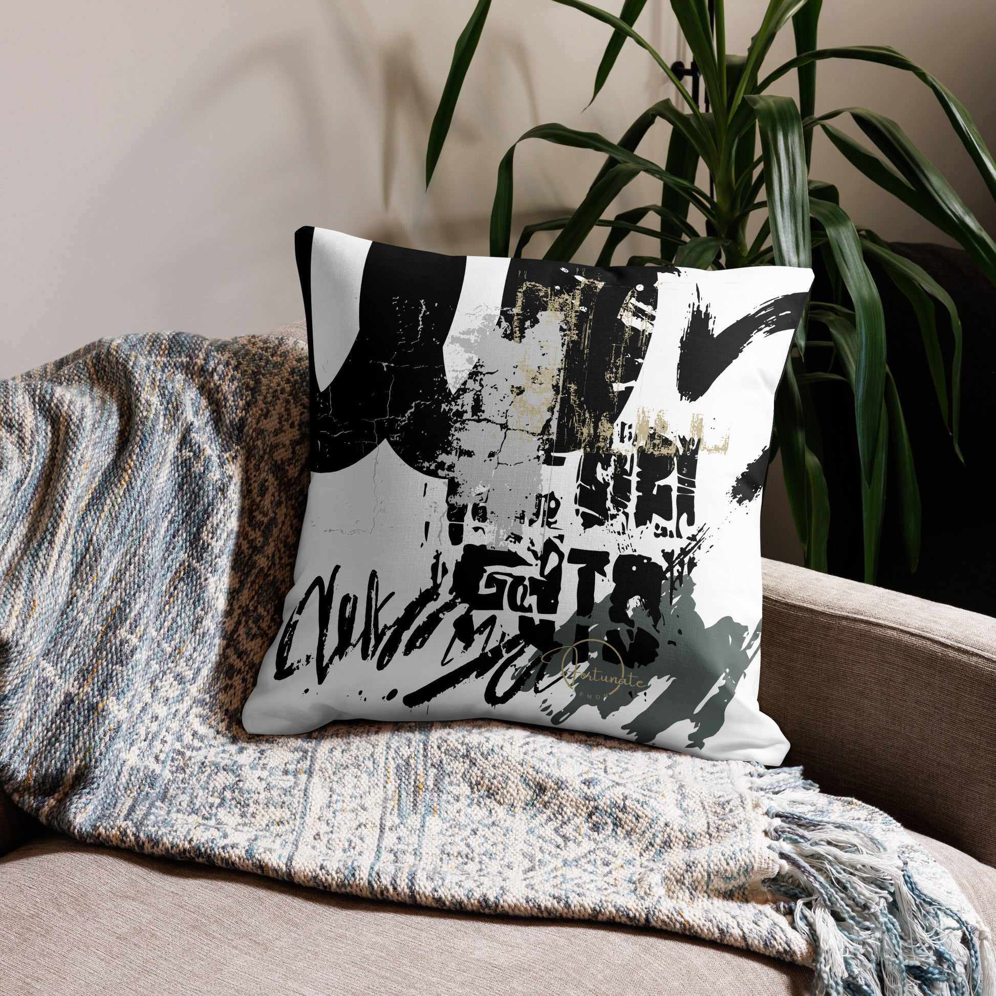 Modern Grunge Premium Pillow 22″×22″