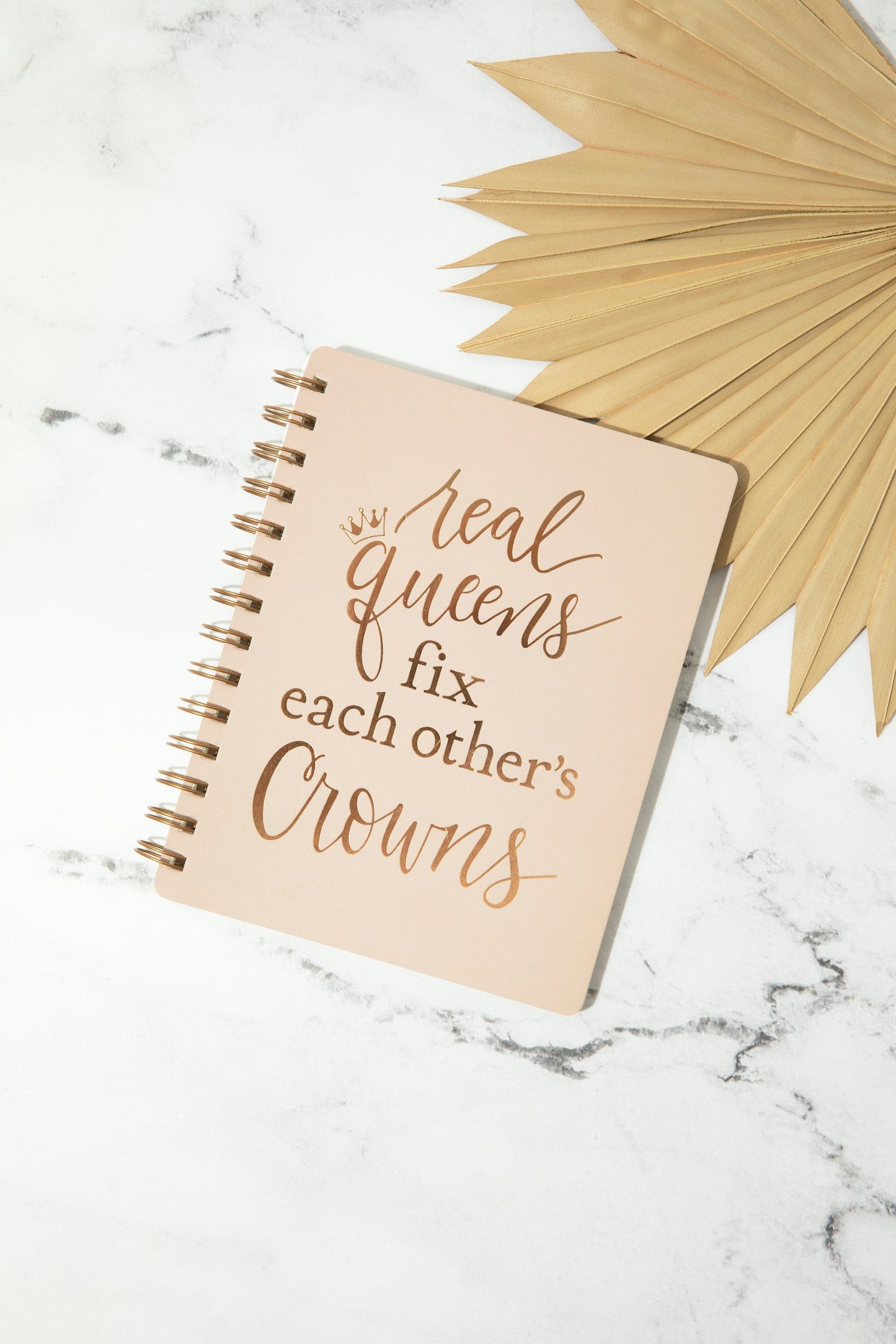 Real Queens Fix Each Other's Crowns Spiral Notebook in Blush Palette | - Fortunate Lemon Shop