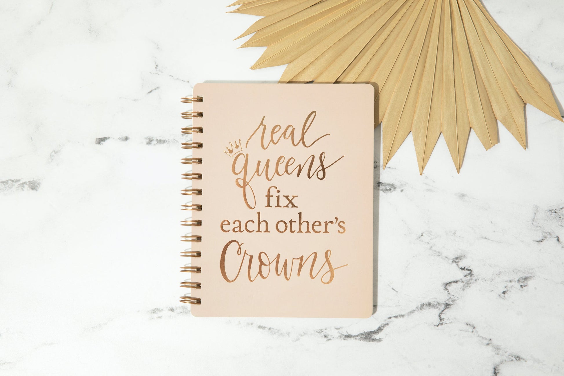 Real Queens Fix Each Other's Crowns Spiral Notebook in Blush Palette | - Fortunate Lemon Shop