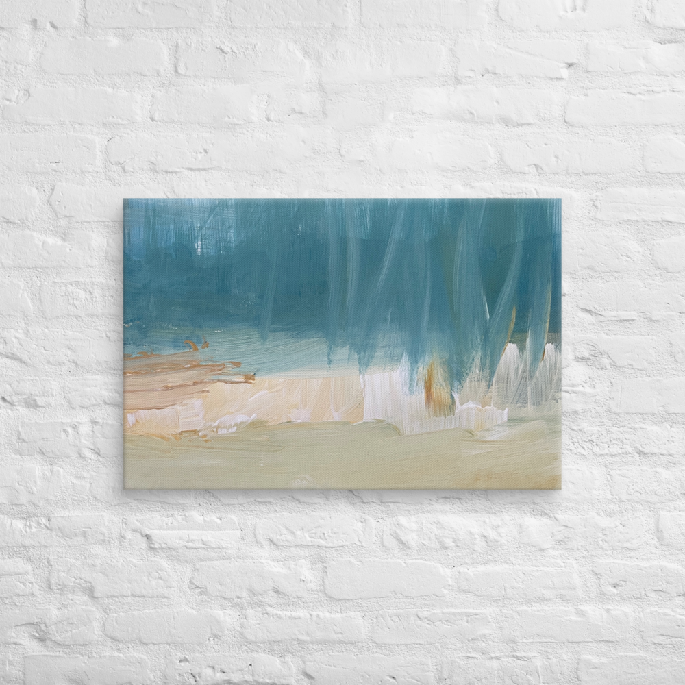 Teal Coastal Print on Canvas - Fortunate Lemon Shop