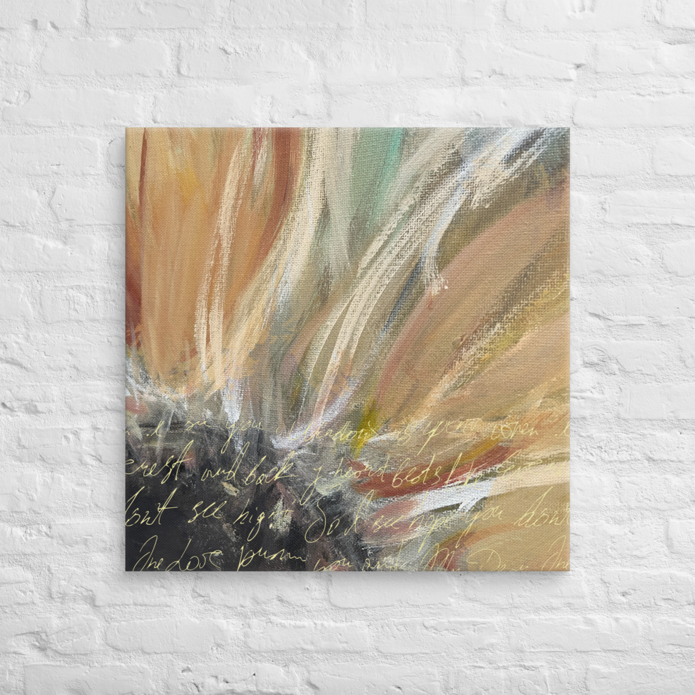 Love Letter Flower Abstract Art Print on Canvas - Fortunate Lemon Shop