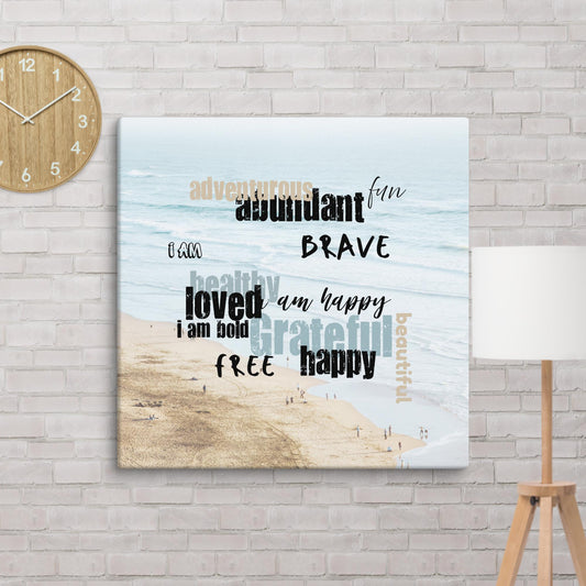 I AM Affirmation Art on Canvas 30″×30″