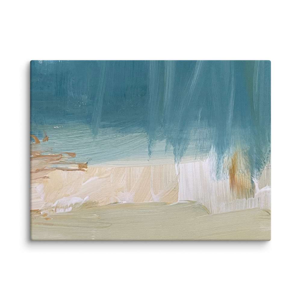 Teal Coastal Print on Canvas - Fortunate Lemon Shop
