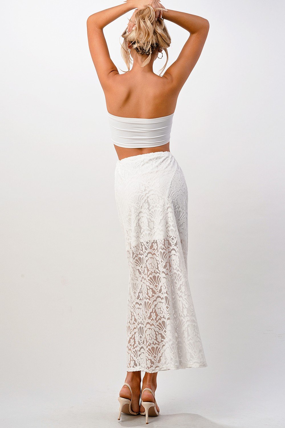 Lace Maxi Skirt With Cotton-Core Bow - Fortunate Lemon Shop