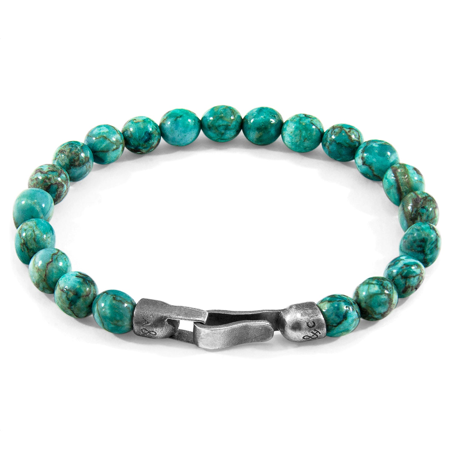 Blue Turquoise Nachi Silver and Stone Beaded Bracelet - Fortunate Lemon Shop